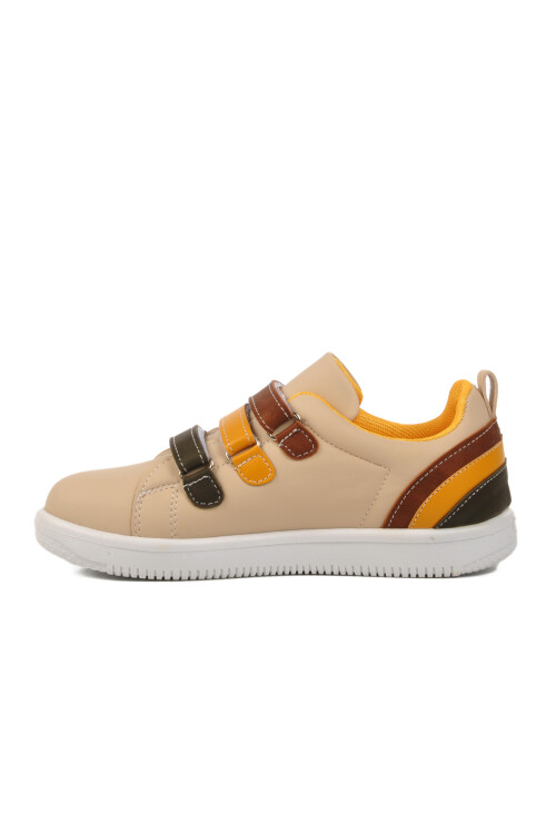 Beige-Yellow Childrens Sneakers 6502 F