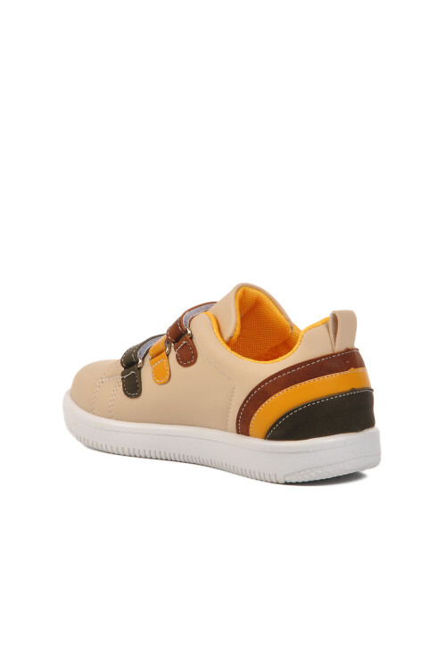 Beige-Yellow Childrens Sneakers 6502 F