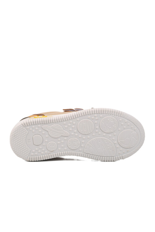Beige-Yellow Childrens Sneakers 6502 F