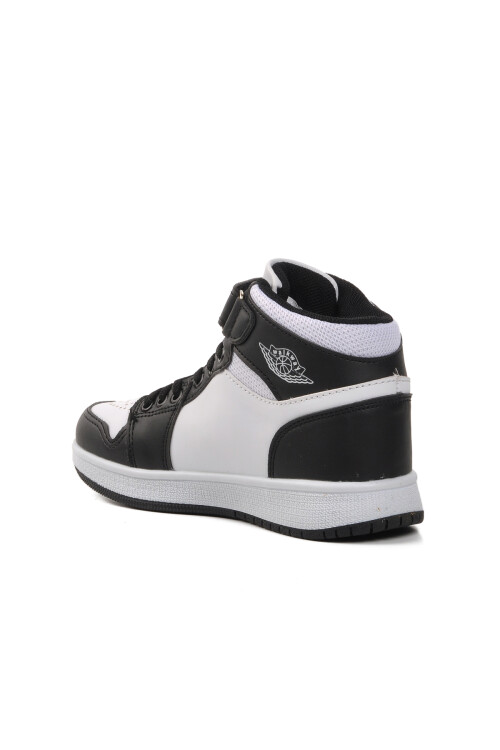 Black-White Kids Hi Sneaker Slogan Hı F
