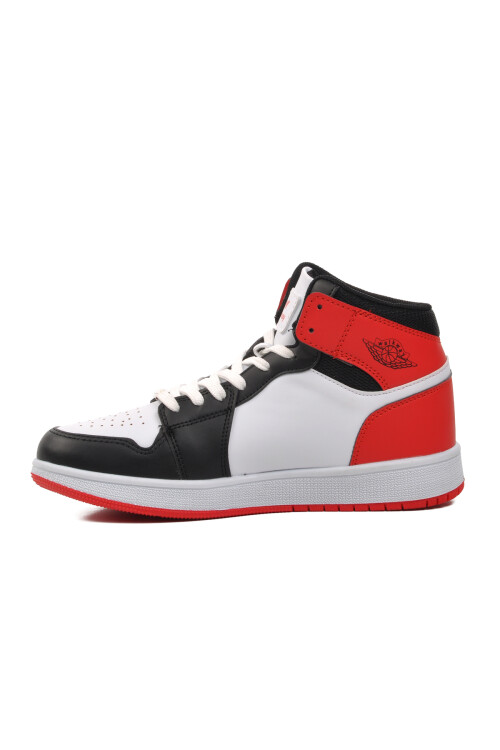 Black-White-Red Unisex Hi Sneaker Slogan Hı G