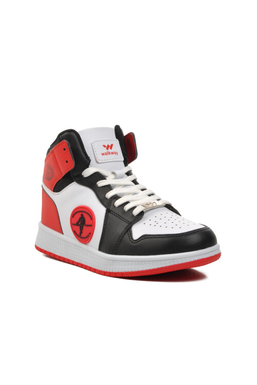 Black-White-Red Unisex Hi Sneaker Slogan Hı G