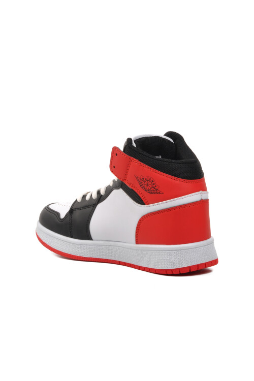 Black-White-Red Unisex Hi Sneaker Slogan Hı G