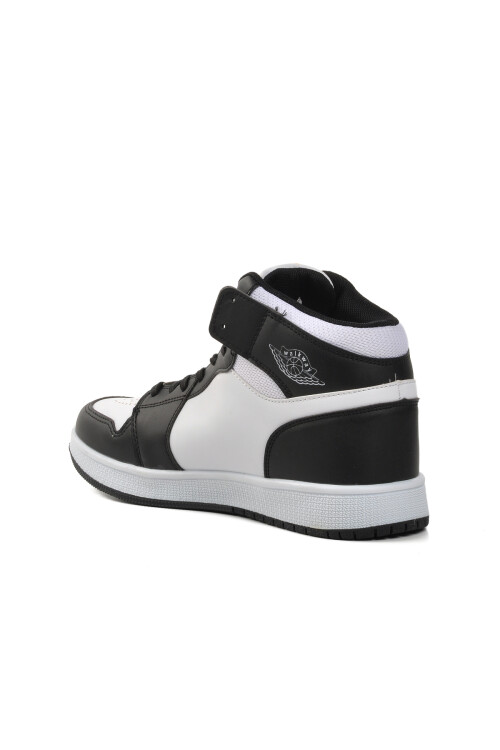 Black-White Mens Hi Sneaker Slogan Hı M