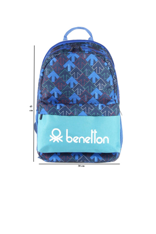 Aqua Green-Navy Blue Unisex School Bag 03724