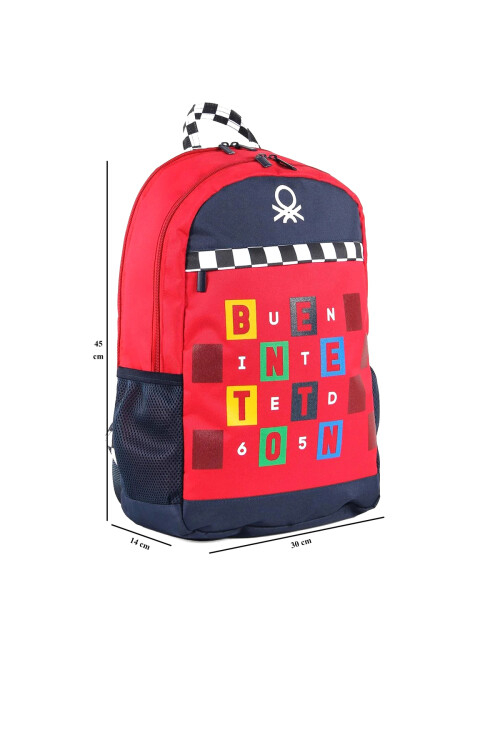 United Colors Of BenettonRed-Navy Unisex School Bag 03766