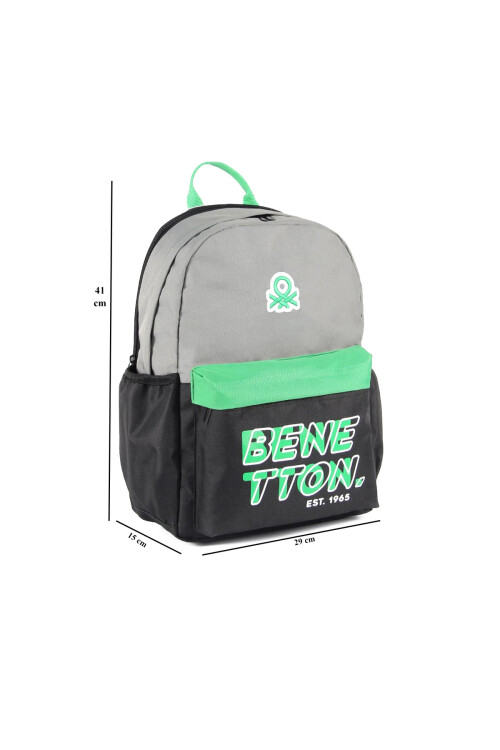 United Colors Of BenettonGrey-Green Unisex School Bag 03841