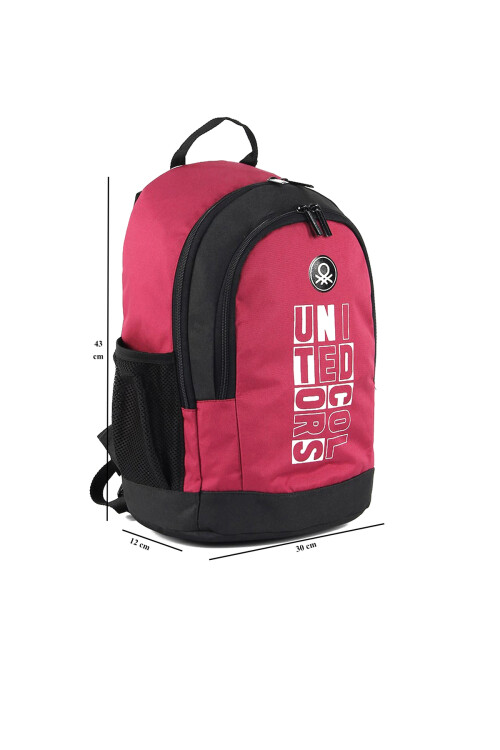 United Colors Of BenettonRed-Black Unisex School Bag 04296