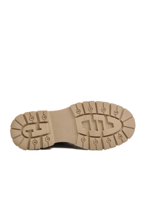 حذاء نسائي من الجلد الطبيعي باللون البيج 9814 Z