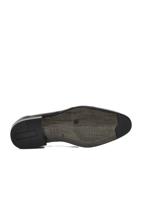 حذاء رجالي كلاسيكي من الجلد الأسود اللامع 25001 M