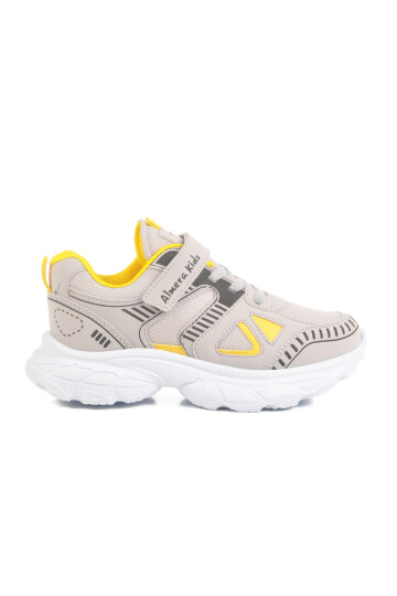 Ice Yellow Velcro Mesh Unisex Kids Sports Shoes 1500 F