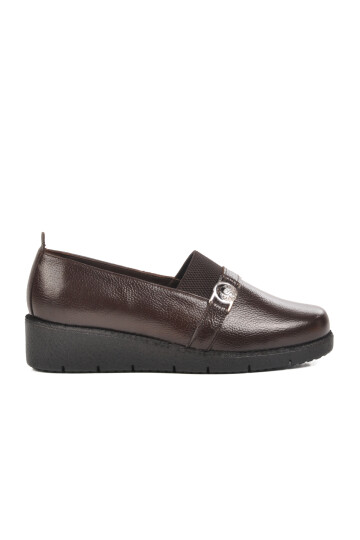 Brown Genuine Leather Womens Casual Shoes BB0114 Z