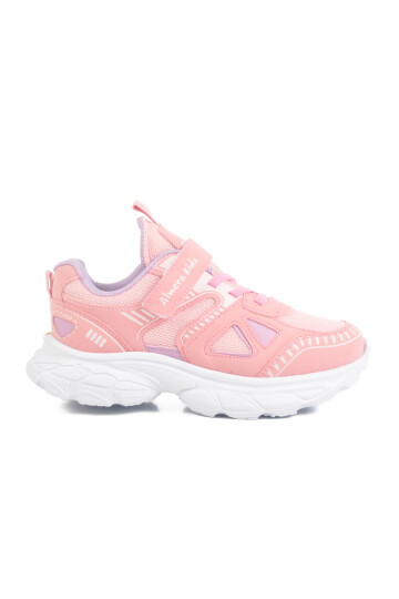 Pink Velcro Mesh Girls Sports Shoes 1500 F