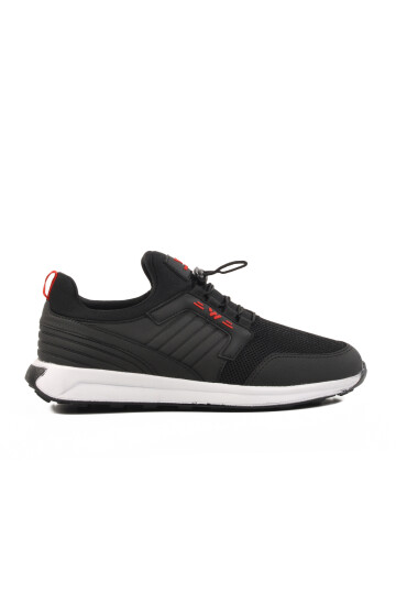 Black White Mesh Lock Laced Mens Sneakers Canis M