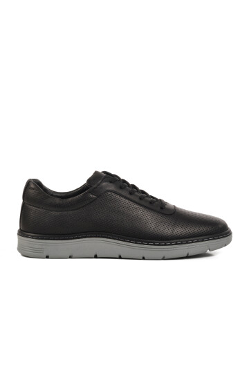 Black Genuine Leather Mens Casual Shoes 407 M