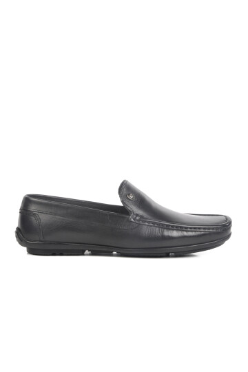 Black Genuine Leather Mens Casual Shoes 90216 M