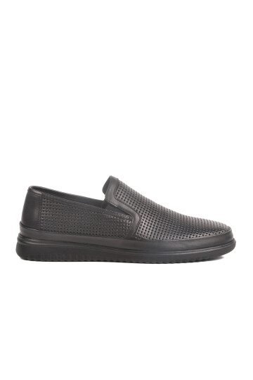 Black Genuine Leather Mens Casual Shoes LO2070-C200 M