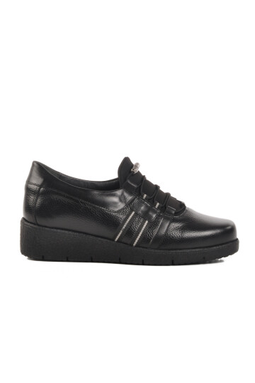 Black Genuine Leather Womens Casual Shoes BB0121 Z