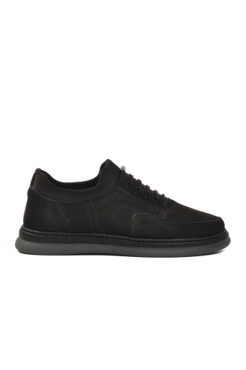 Black Nubuck Genuine Leather Mens Casual Shoes 403 M