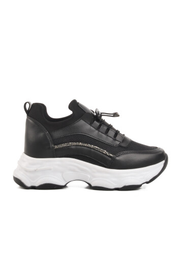 Siyah Yüksek Taban Kadın Sneaker 6064 Z