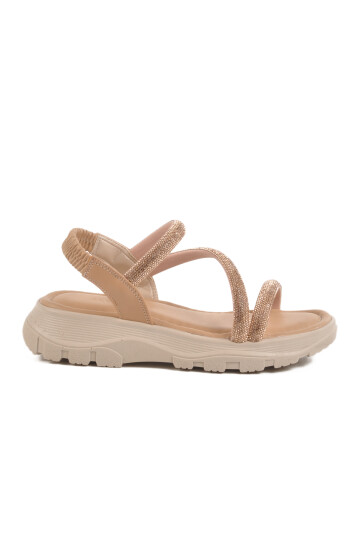 Beige Stoned Womens Sandals T-005 Z