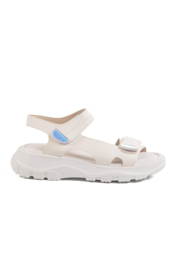 White Velcro Lightweight Womens Sandals T-006 Z