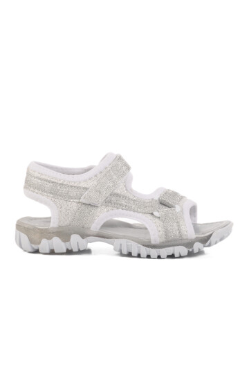Silver Glitter Velcro Orthopedic Girls Sports Sandals 25T104 F