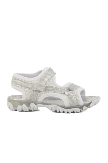 Silver Glitter Velcro Orthopedic Girls Sports Sandals 25T104 P