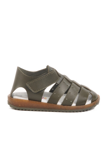 Khaki Velcro Lightweight Unisex Childrens Sandals 17370 B