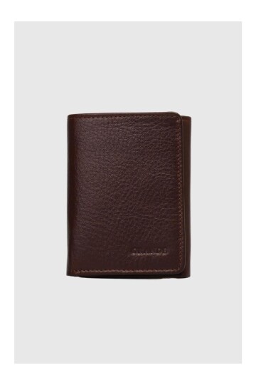 Brown Genuine Leather Magnetic Mens Wallet 1414