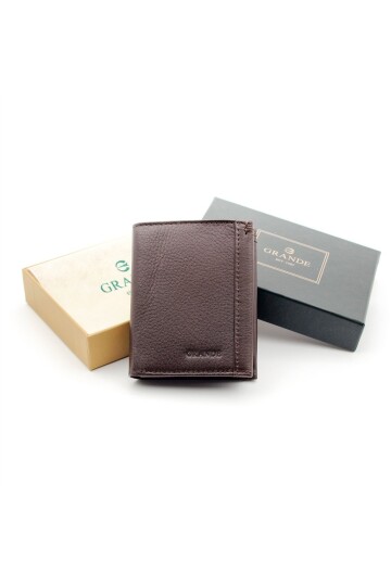 Brown Genuine Leather Mens Wallet 1726