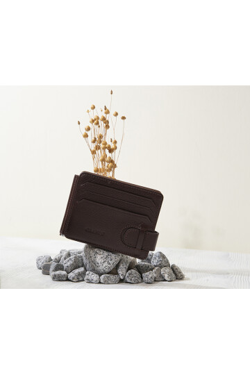 Brown Genuine Leather Mens Card Holder 711