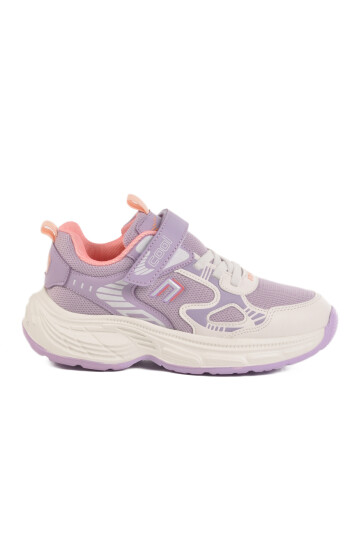 Lilac Velcro Mesh Lightweight Girls Sneakers Dian F