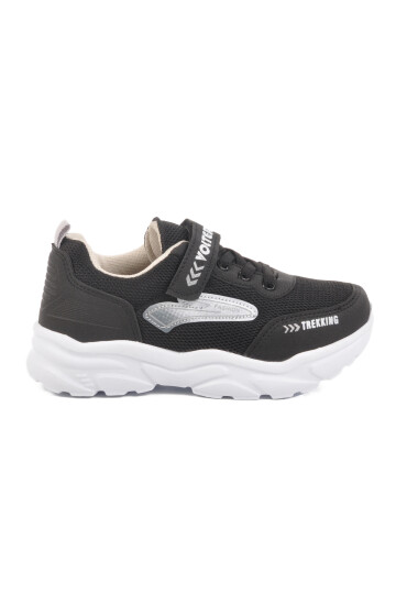 Black and White Velcro Boys Sports Shoes 520522 F