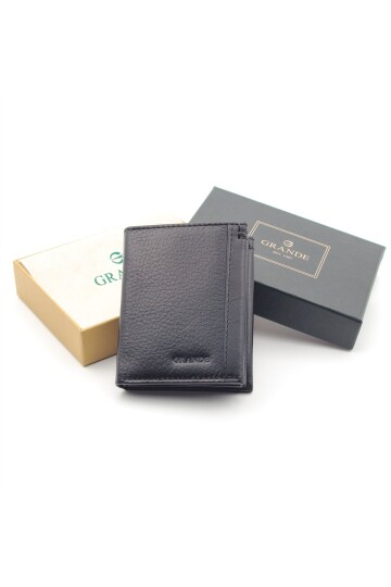 Black Genuine Leather Mens Wallet 1726