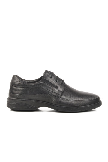 Black Genuine Leather Orthopedic Mens Casual Shoes DBE224 M