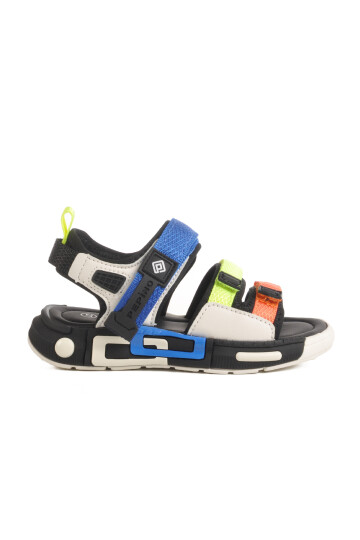 Black Velcro Lightweight Anatomical Boys Sandals 1947 P