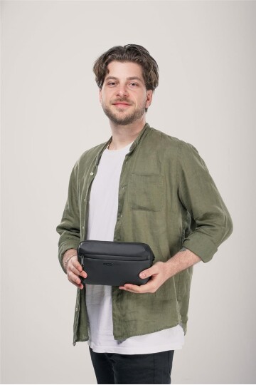 Black Single Strap Mens Crossbody Bag 51853