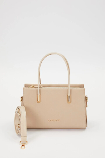 Mink Hidden Pocket Detailed Womens Hand and Shoulder Bag 930257