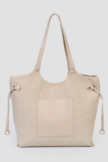 Beige Womens Hand and Shoulder Bag M611