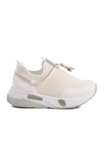 White Anorak Stone Embroidered Womens Casual Shoes 702498 Z