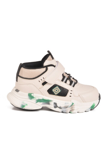 Cream Velcro Lightweight Unisex Baby Sneakers 2063 B