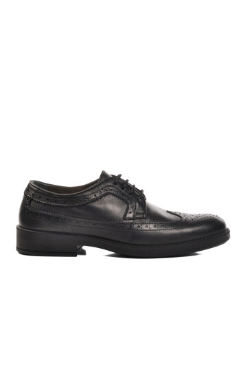 Black Genuine Leather Orthopedic Mens Classic Shoes 3912 M