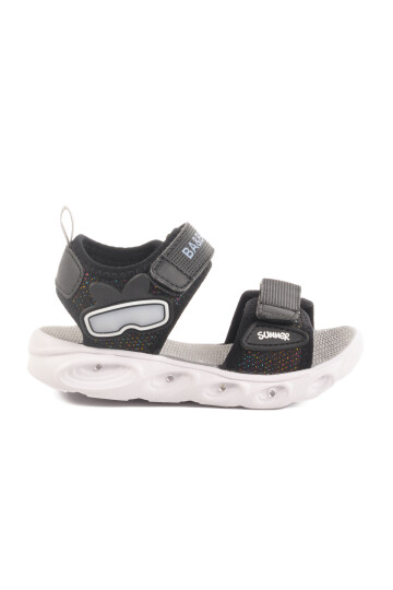 Black Velcro Lighted Boys Sports Sandals 018127 P