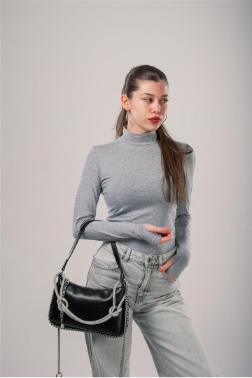 Black Womens Handbag and Shoulder Bag 17810