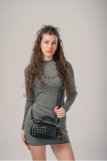 Black Womens Hand and Shoulder Bag 17830