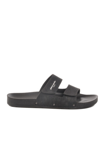 Black Velcro Large Size Mens Slippers PC-7039 M