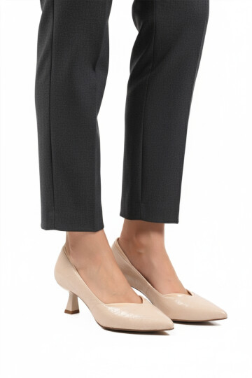 Bej Kısa İnce Topuklu Abiye Ayakkabı 357188 Z