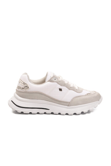 White Laced Lightweight Flexible Womens Sneakers Roni G