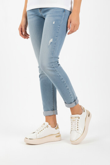 White Laced Lightweight Flexible Womens Sneaker Lady 028 Z